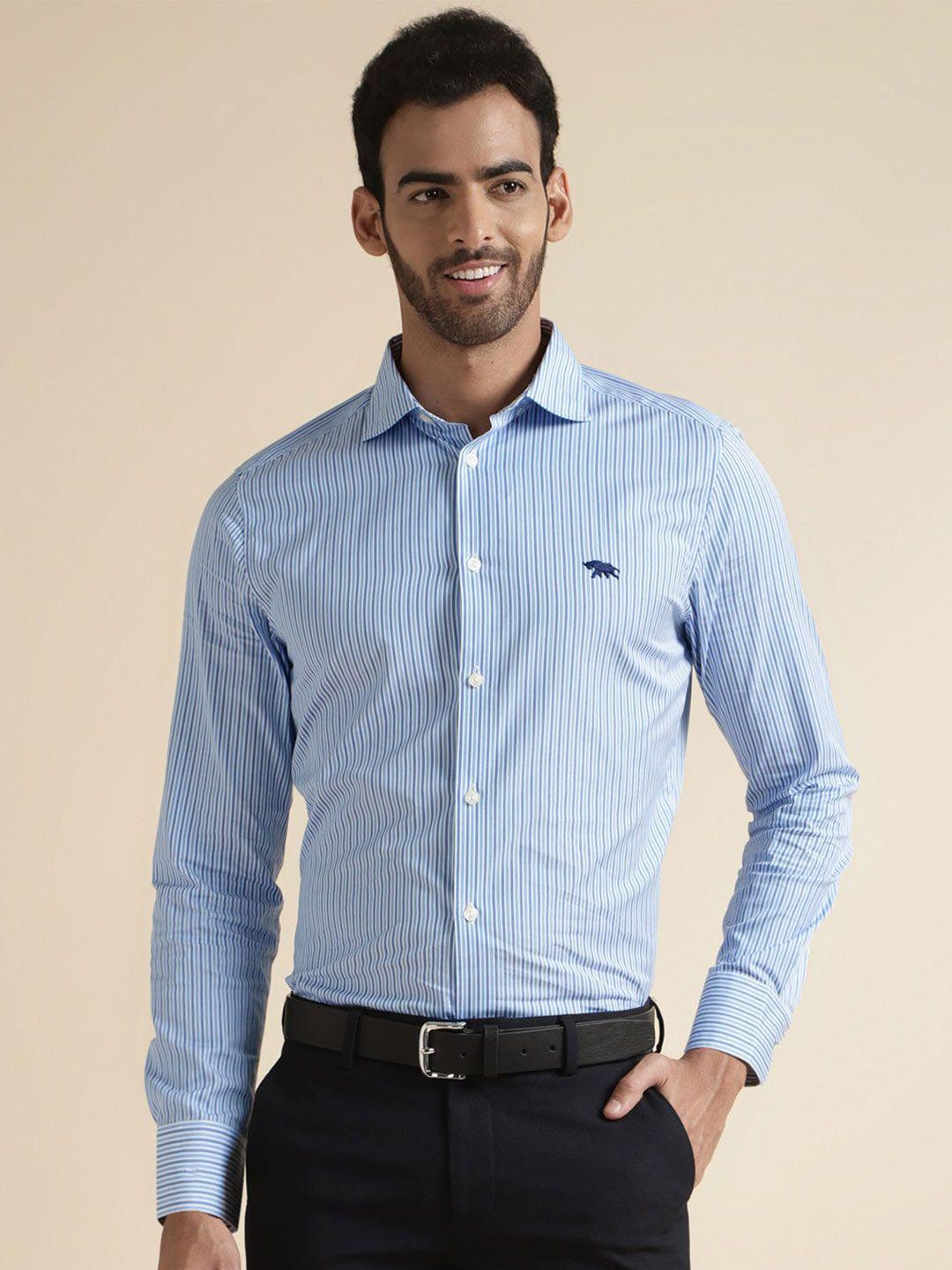 andamen premium slim fit vertical striped cotton formal shirt