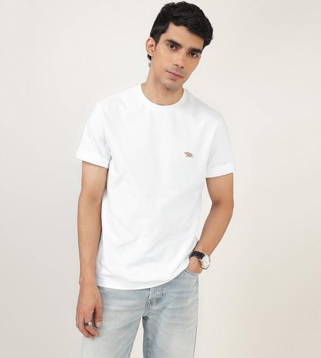 andamen signature white regular solid t-shirt