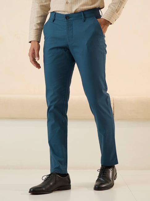 andamen teal regular fit chinos