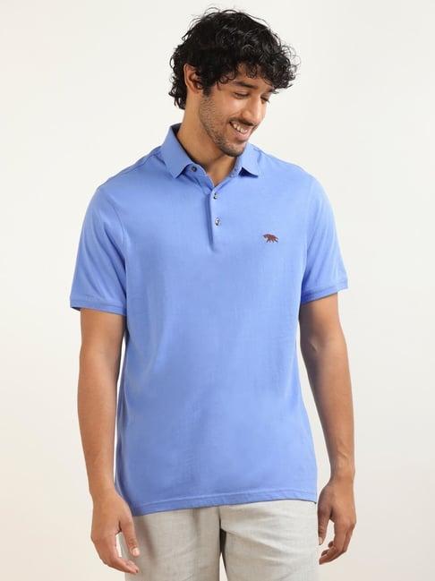 andamen violet cotton regular fit polo t-shirt