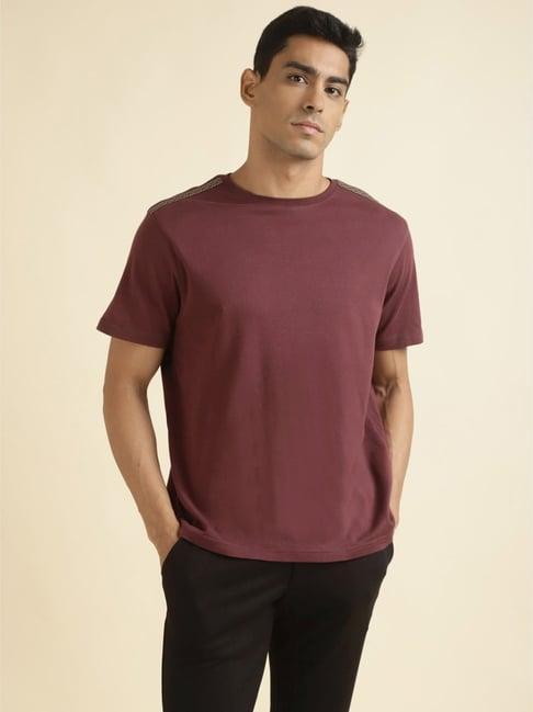 andamen violet cotton regular fit t-shirt