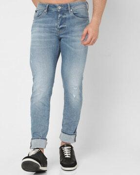 anders light-wash distressed slim fit anti-microbial hyjeans