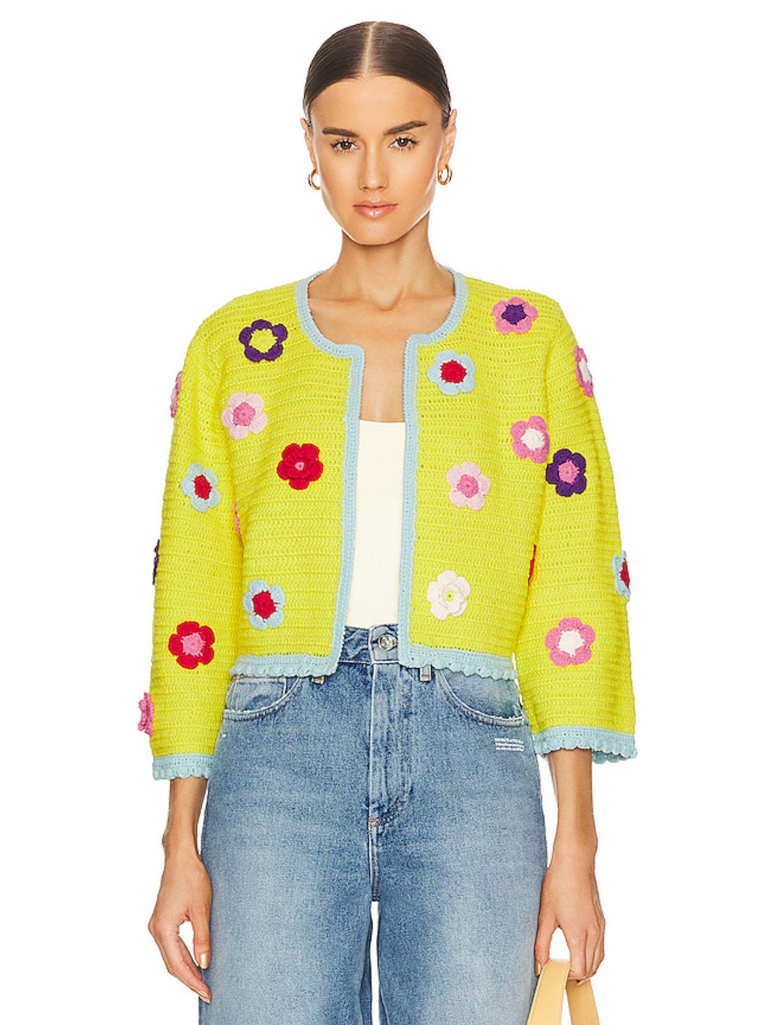 anderson flower crochet cardigan