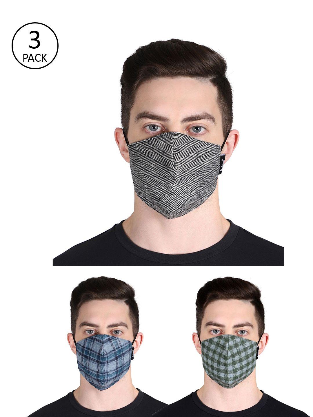 anekaant unisex pack of 3 3-ply cloth face mask