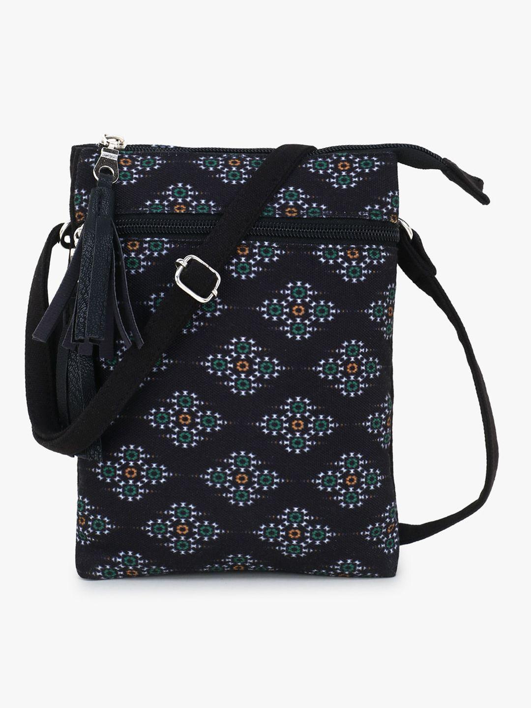 anekaant black printed hobo bag