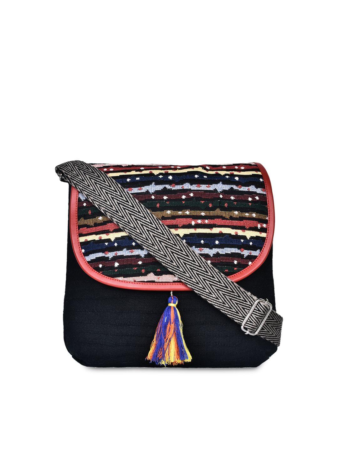 anekaant black self-design sling bag