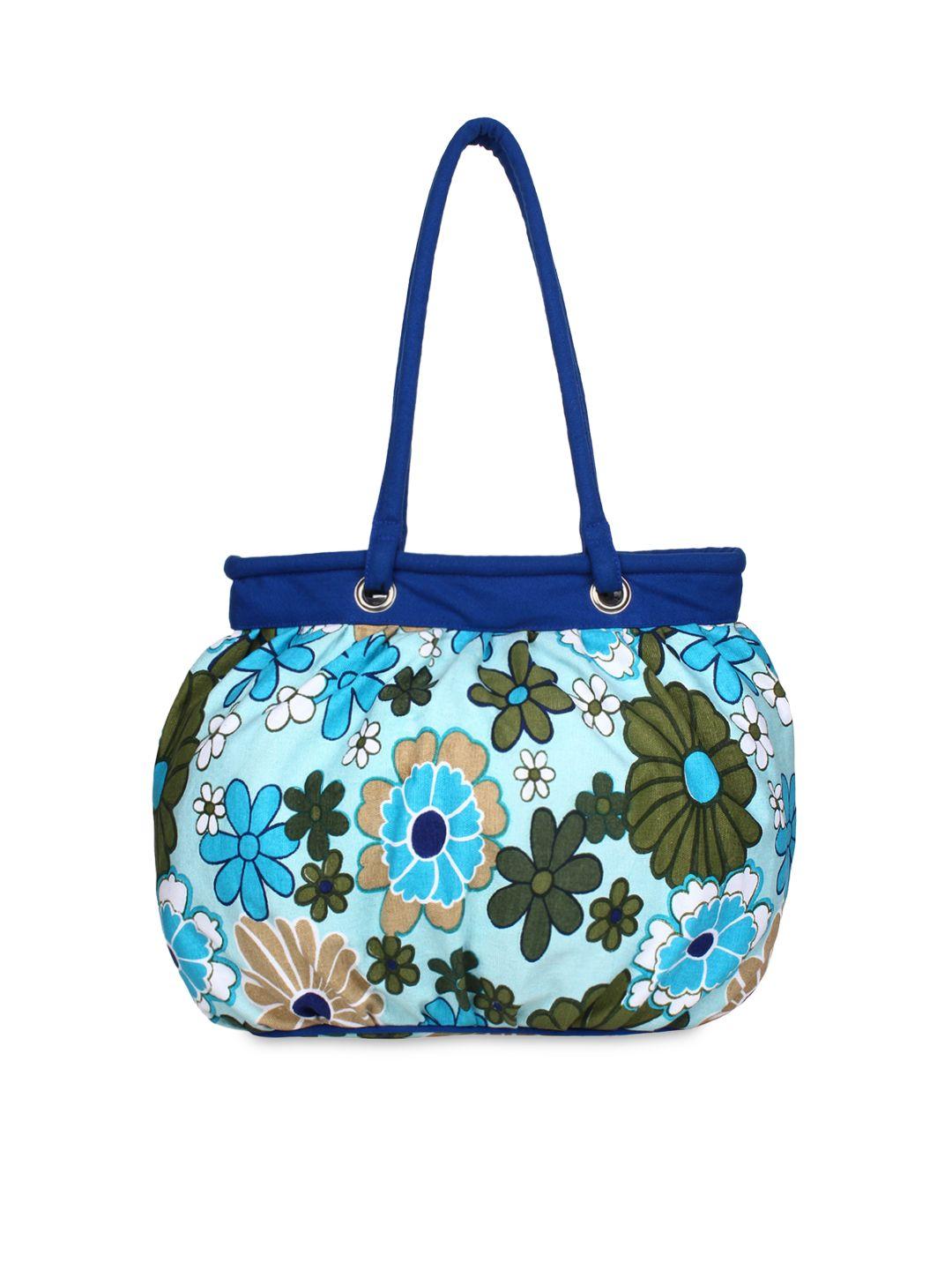 anekaant blue floral print shoulder bag
