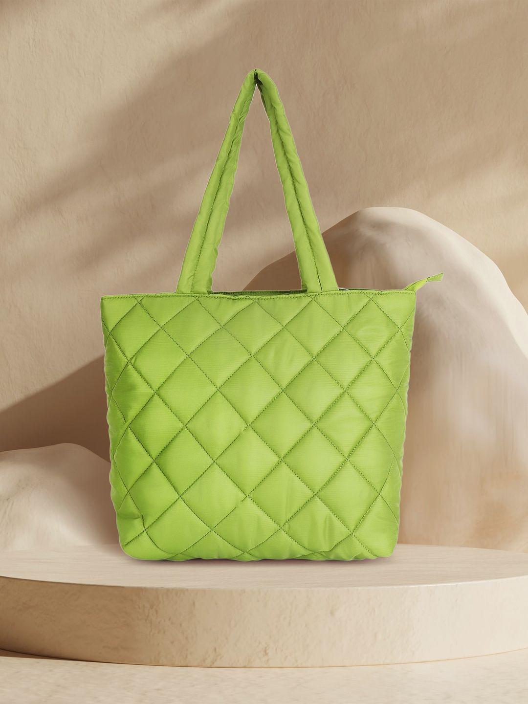 anekaant checked structured tote bag with quilted
