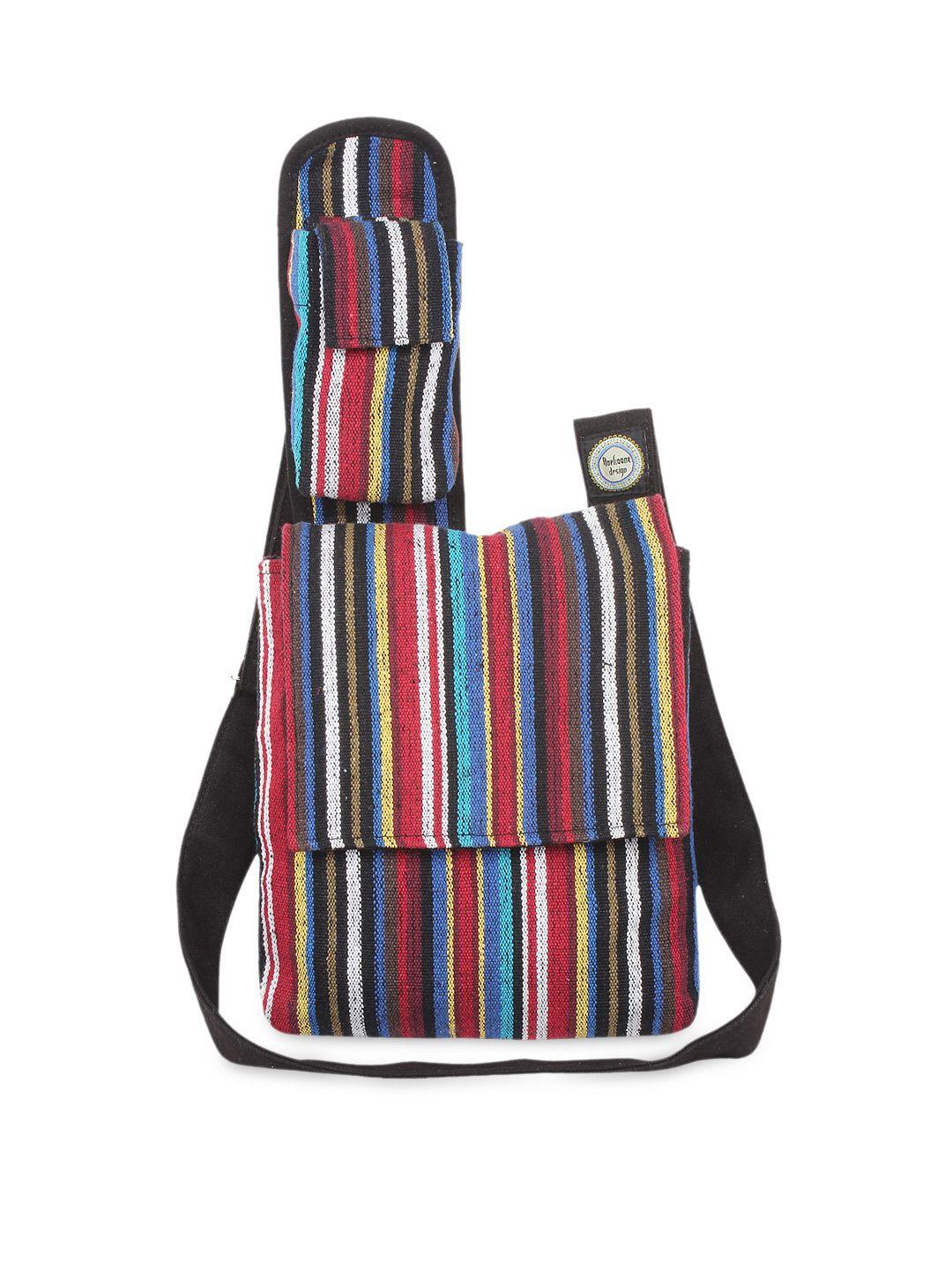 anekaant multicoloured striped sling bag