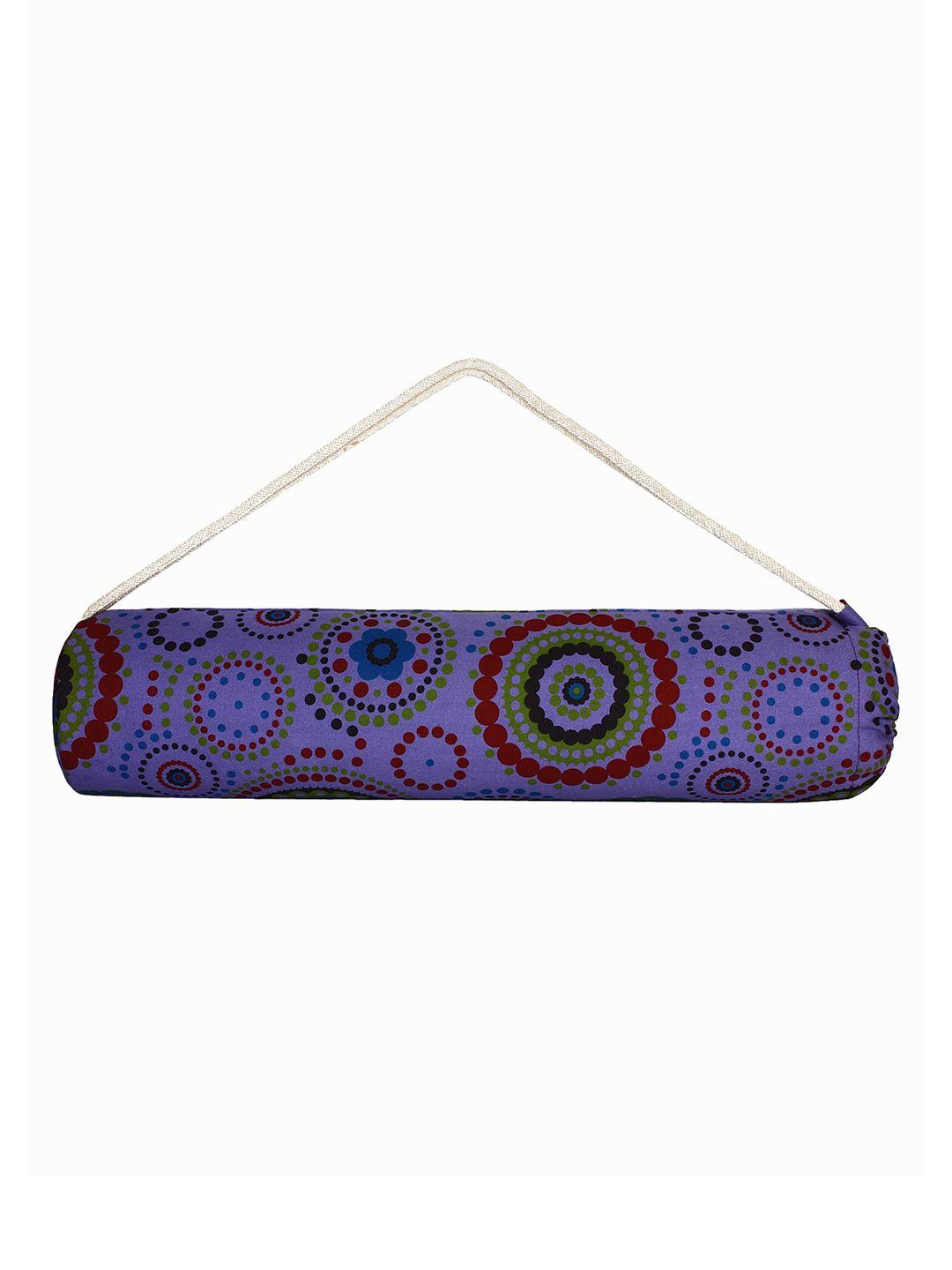 anekaant purple printed canvas yoga mat bag