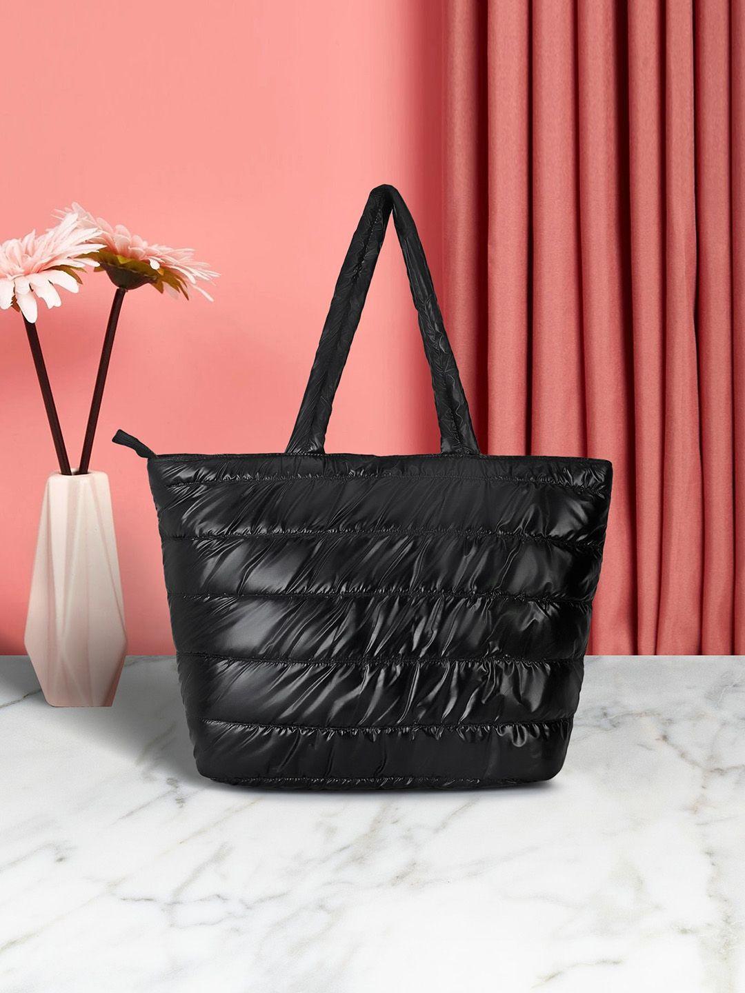 anekaant striped structured tote bag with quilted