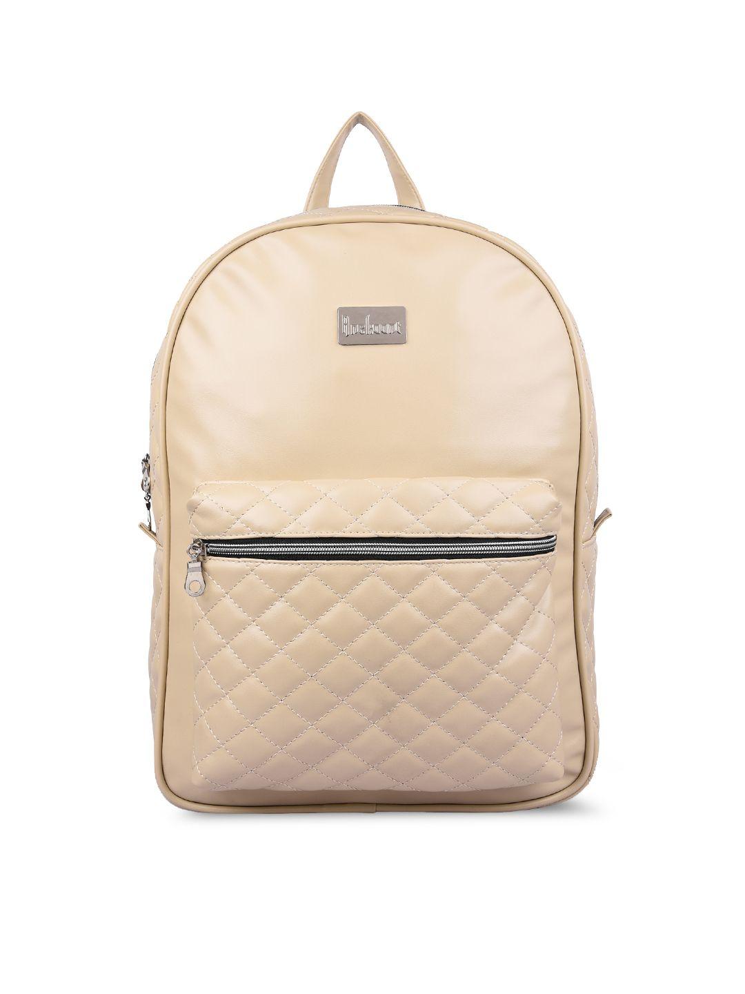 anekaant women beige quilted backpack