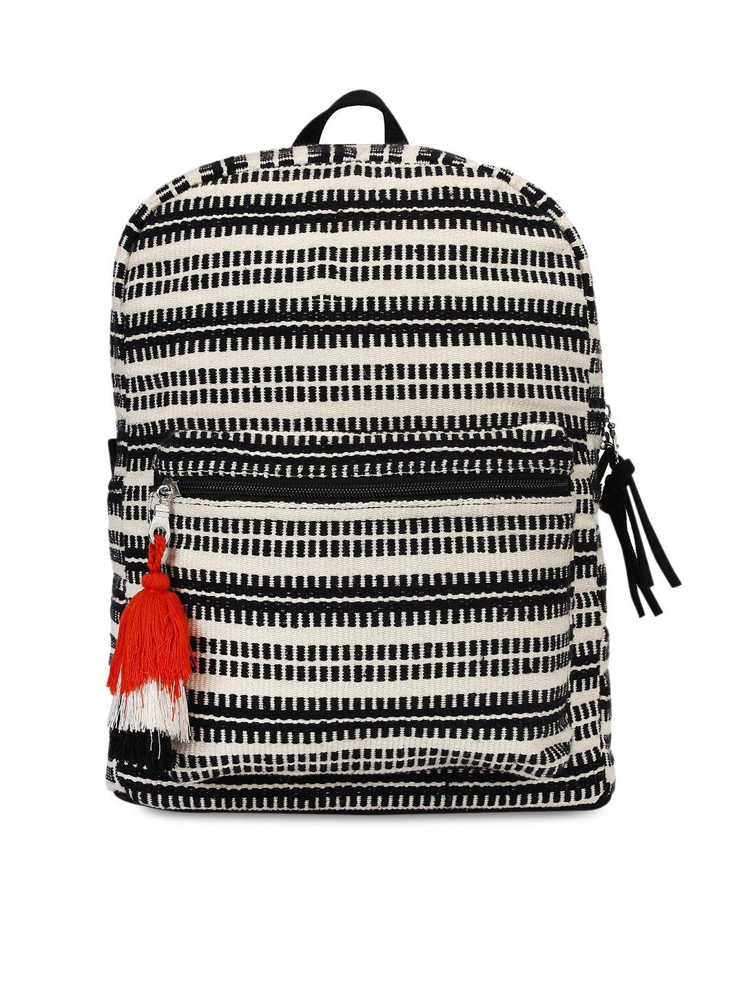 anekaant women black & white backpack