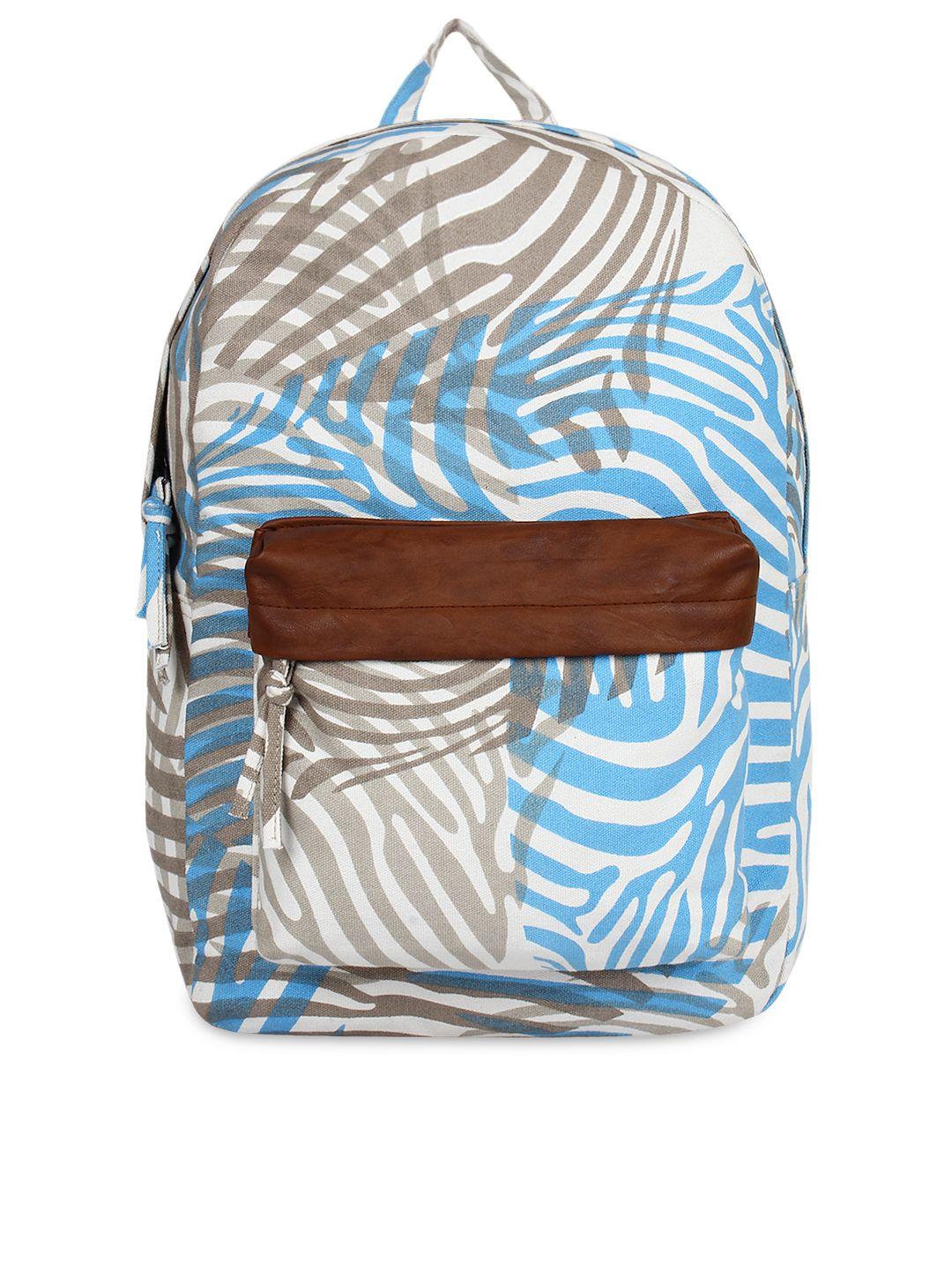 anekaant women blue & grey printed backpack