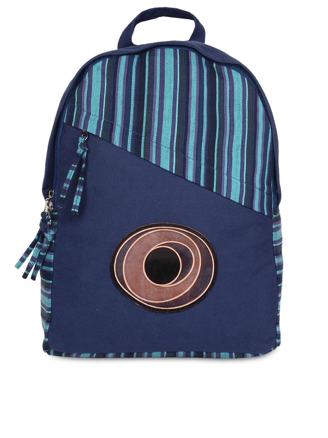anekaant women blue printed backpack