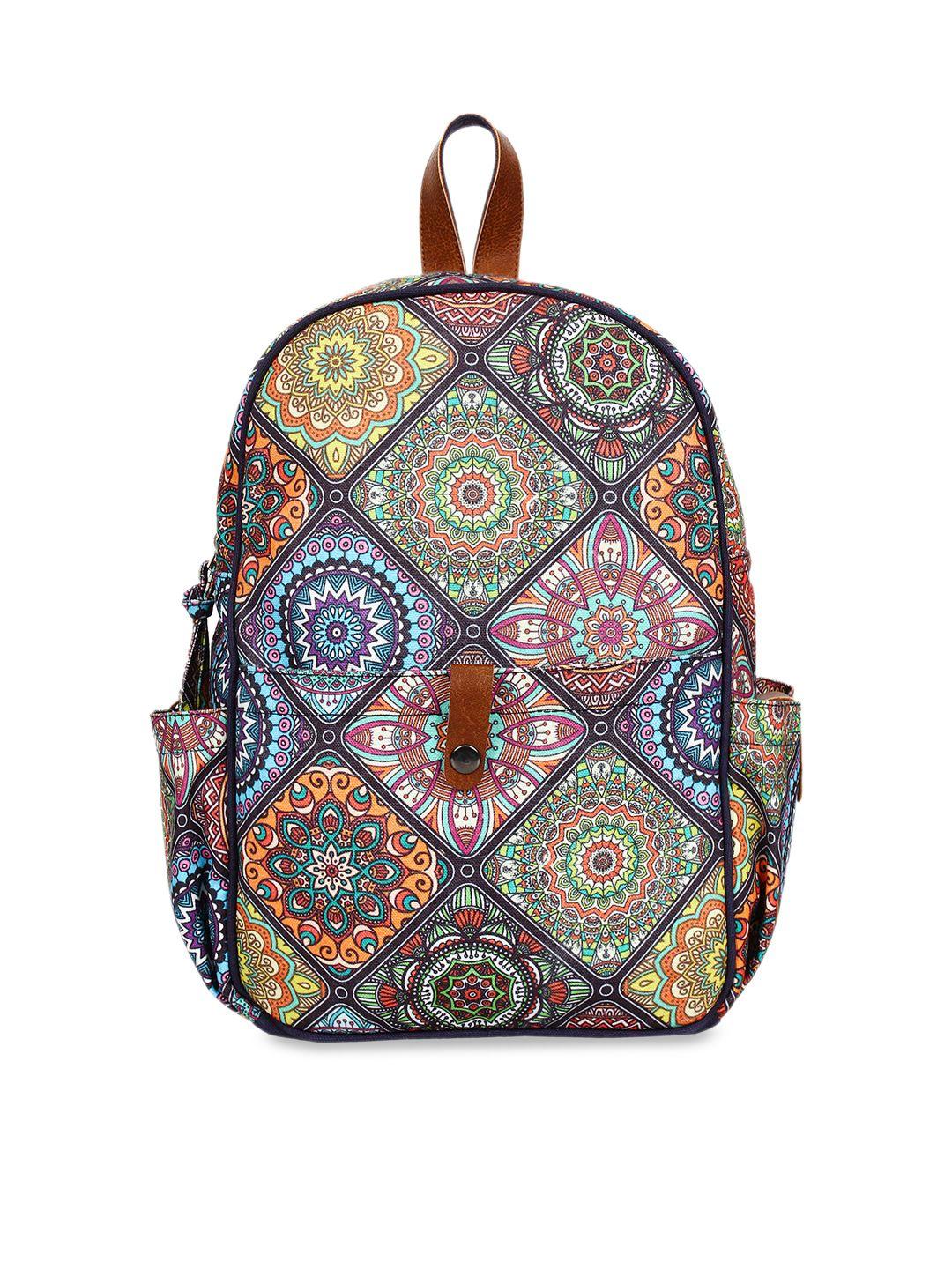 anekaant women navy blue & pink backpack