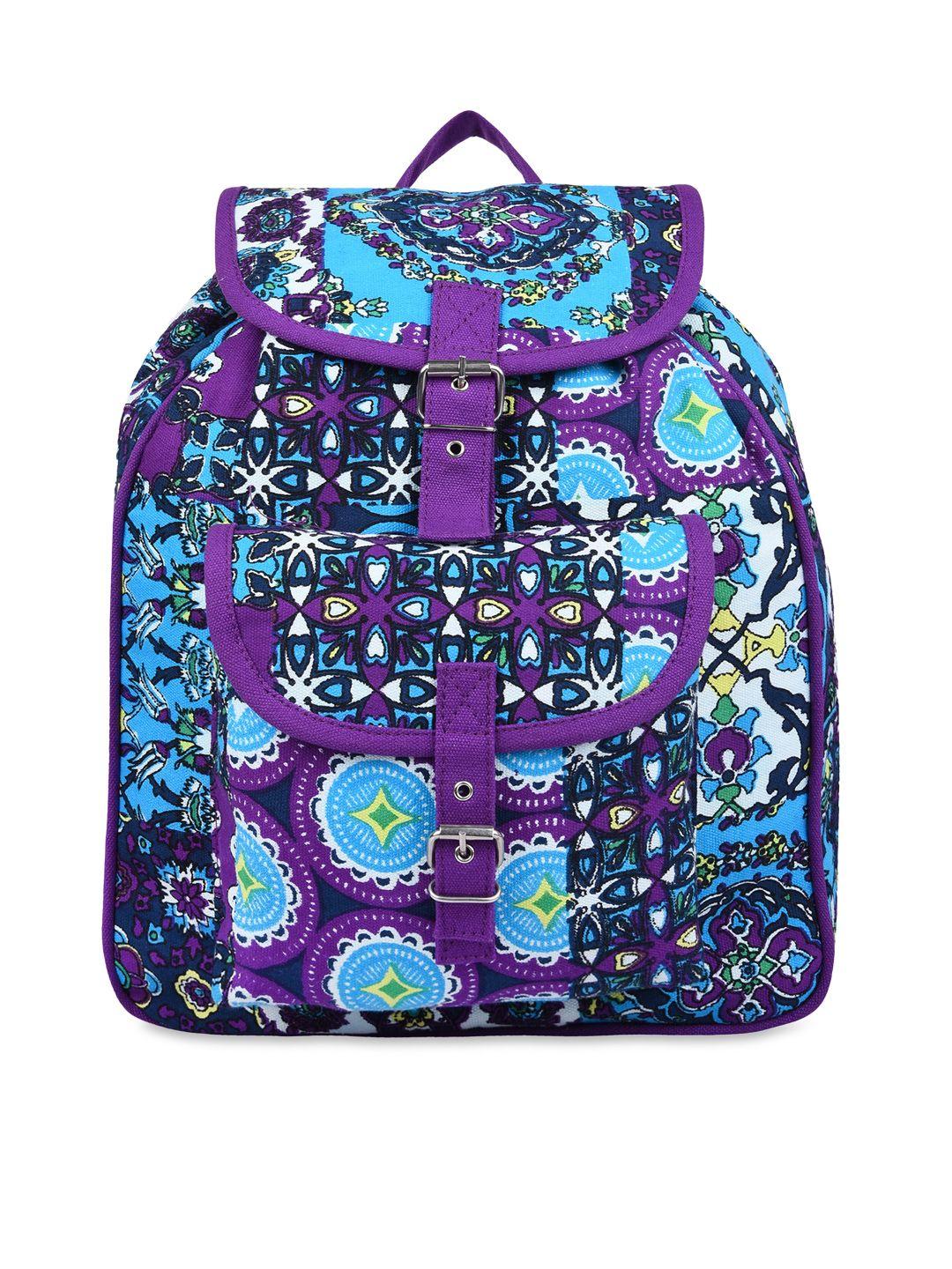 anekaant women purple & blue graphic print backpack