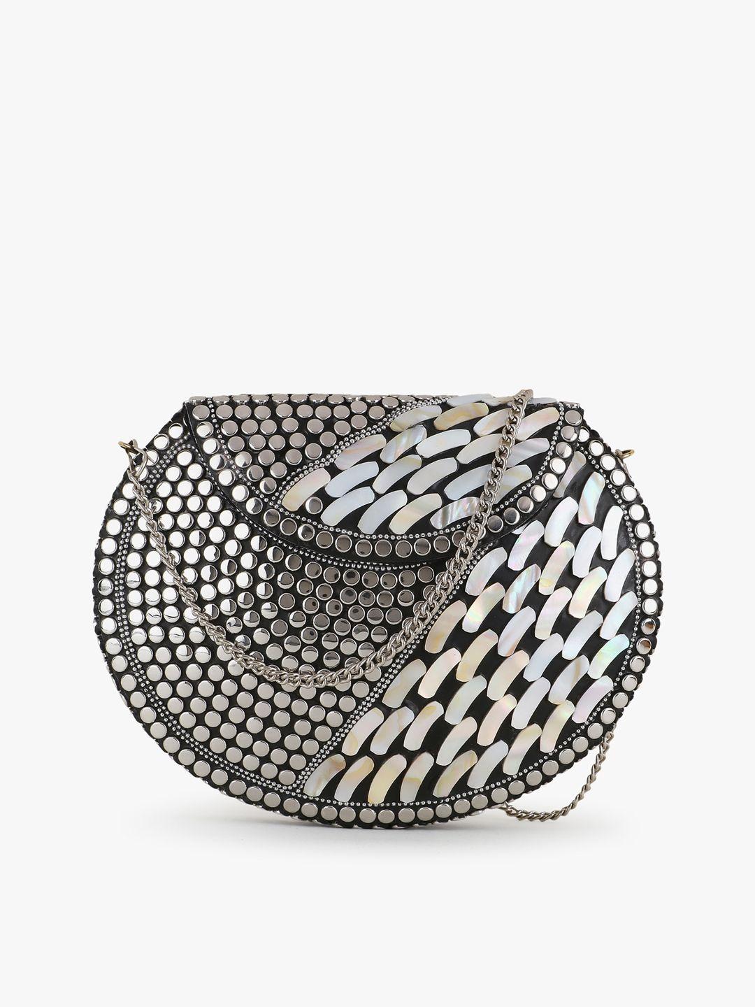 anekaant women silver-toned clutches