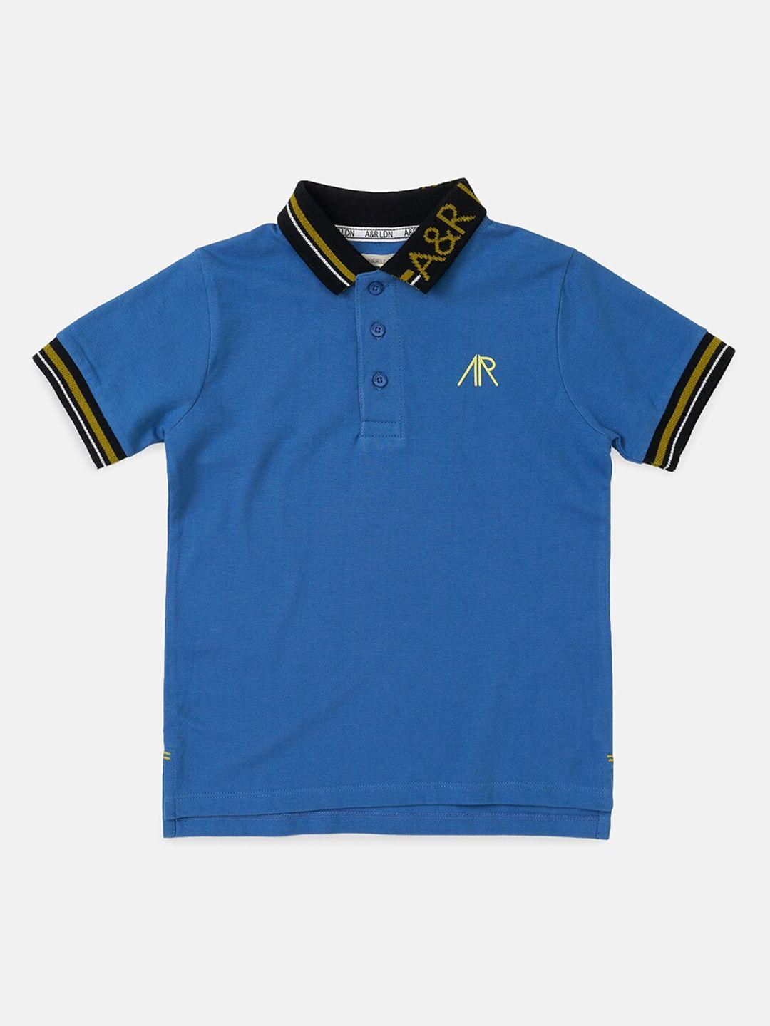 angel & rocket boys blue & xiketic polo collar t-shirt