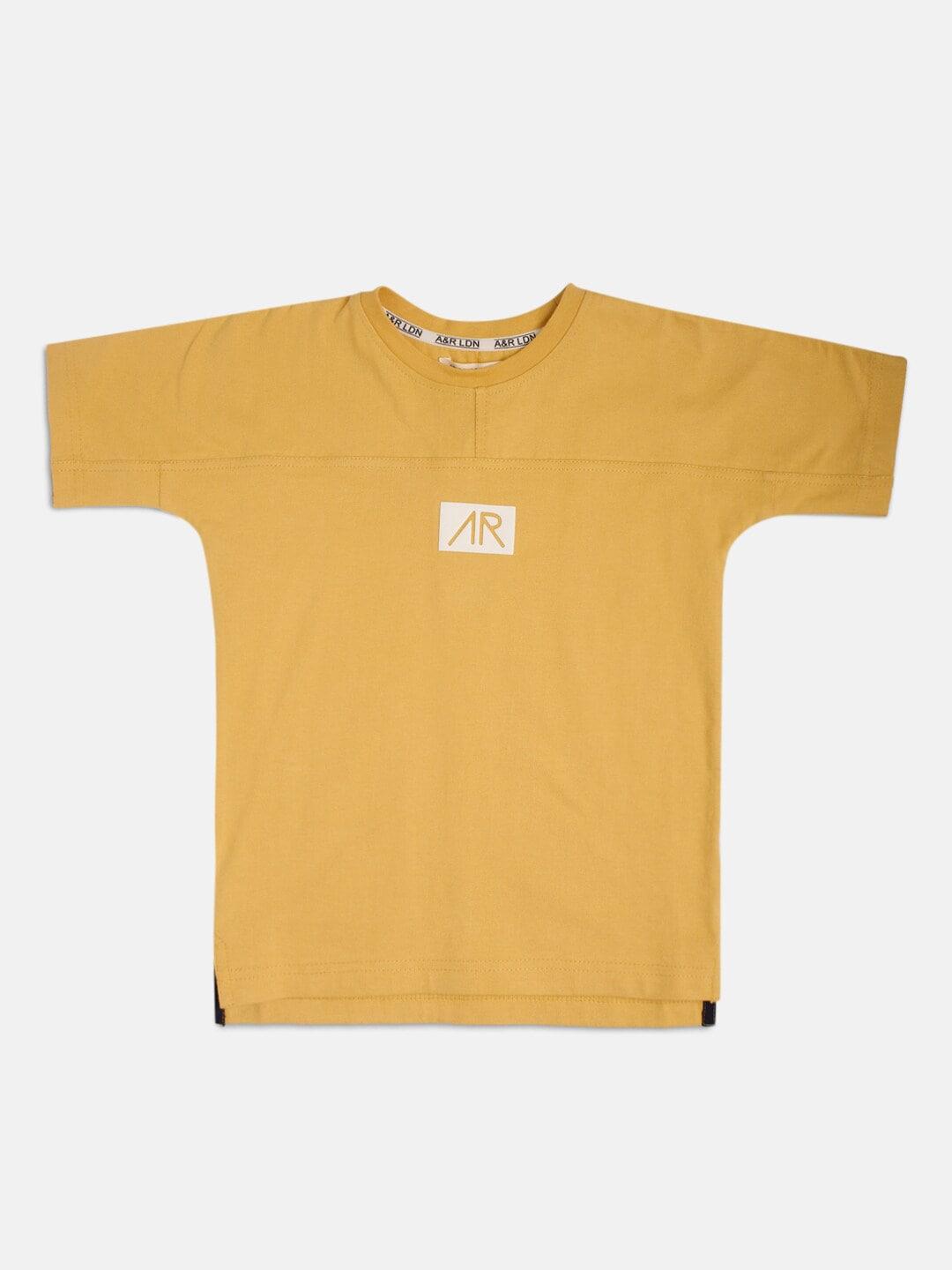angel & rocket boys yellow solid t-shirt