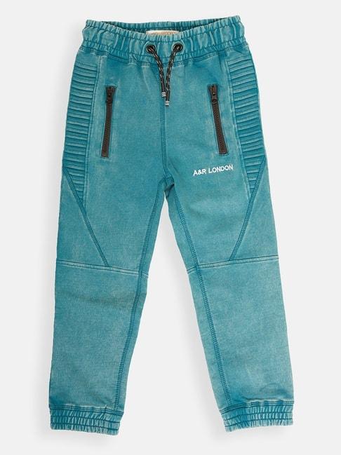 angel & rocket kids green cotton washed joggers