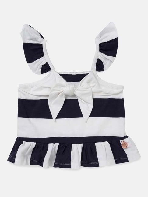 angel & rocket kids navy & white striped top