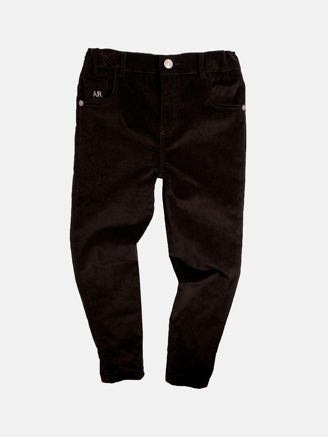 angel & rocket boys black clean look smart stretchable reversible jeans
