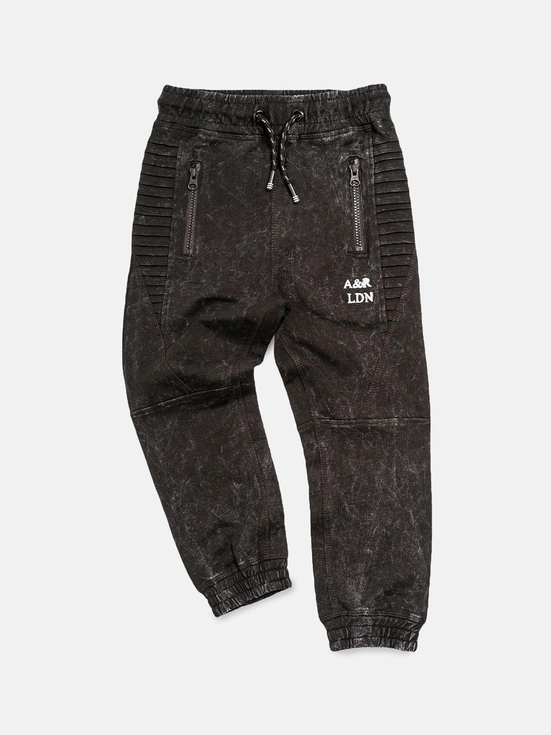 angel & rocket boys black joggers trousers