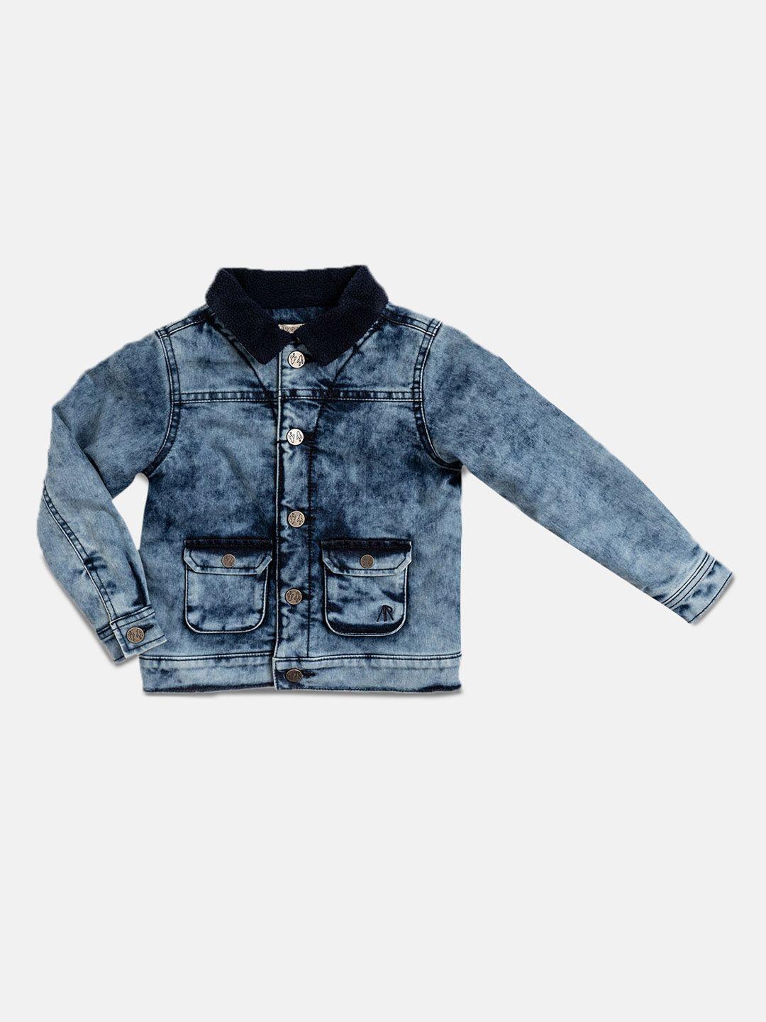 angel & rocket boys blue crop denim jacket