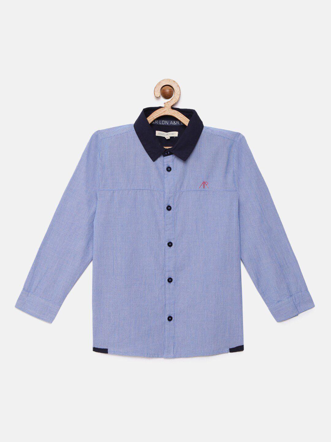 angel & rocket boys blue premium cotton casual shirt