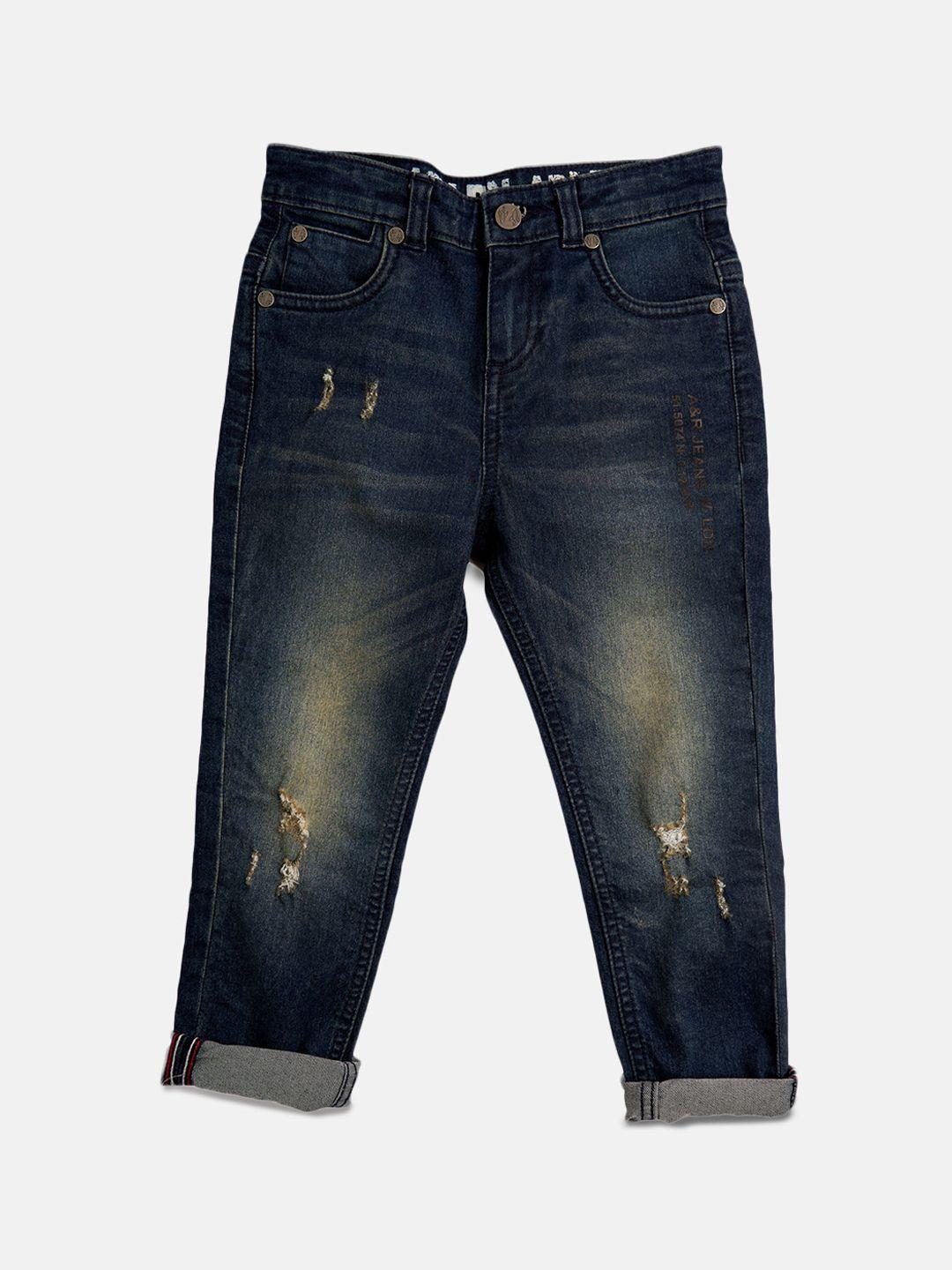 angel & rocket boys blue slim fit mildly distressed heavy fade jeans