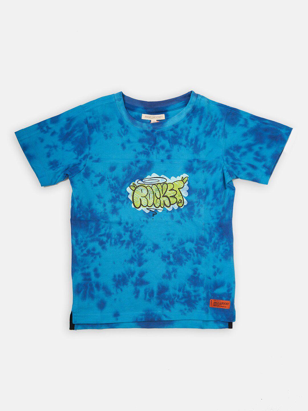 angel & rocket boys blue tie and dye dyed t-shirt