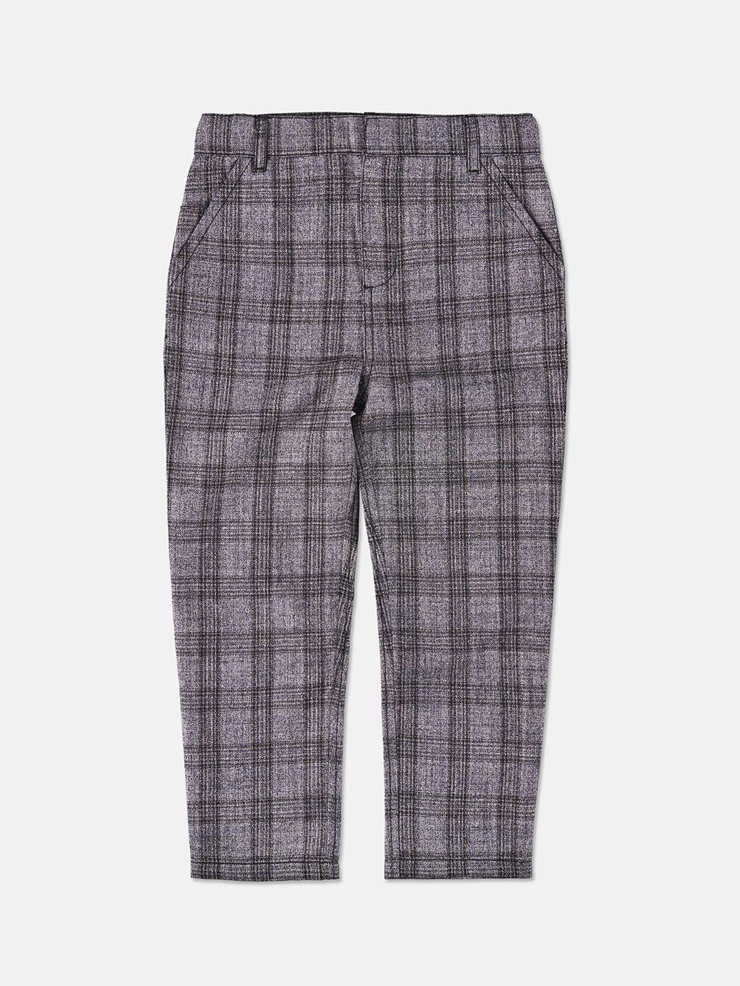 angel & rocket boys checked slim fit easy wash trousers