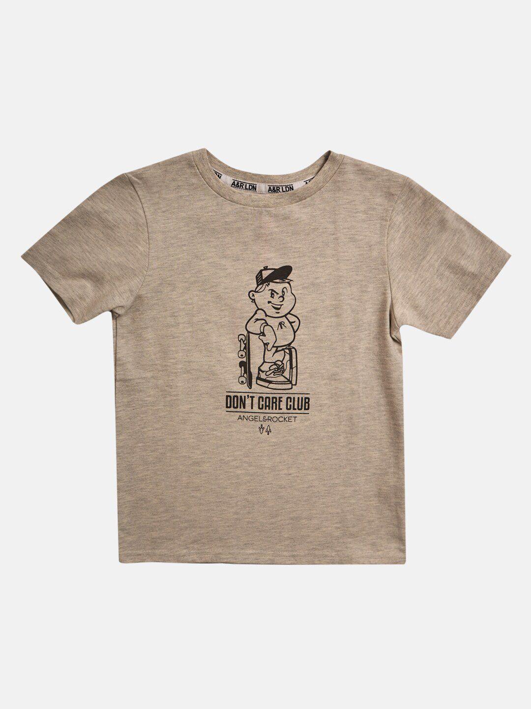 angel & rocket boys grey printed t-shirt