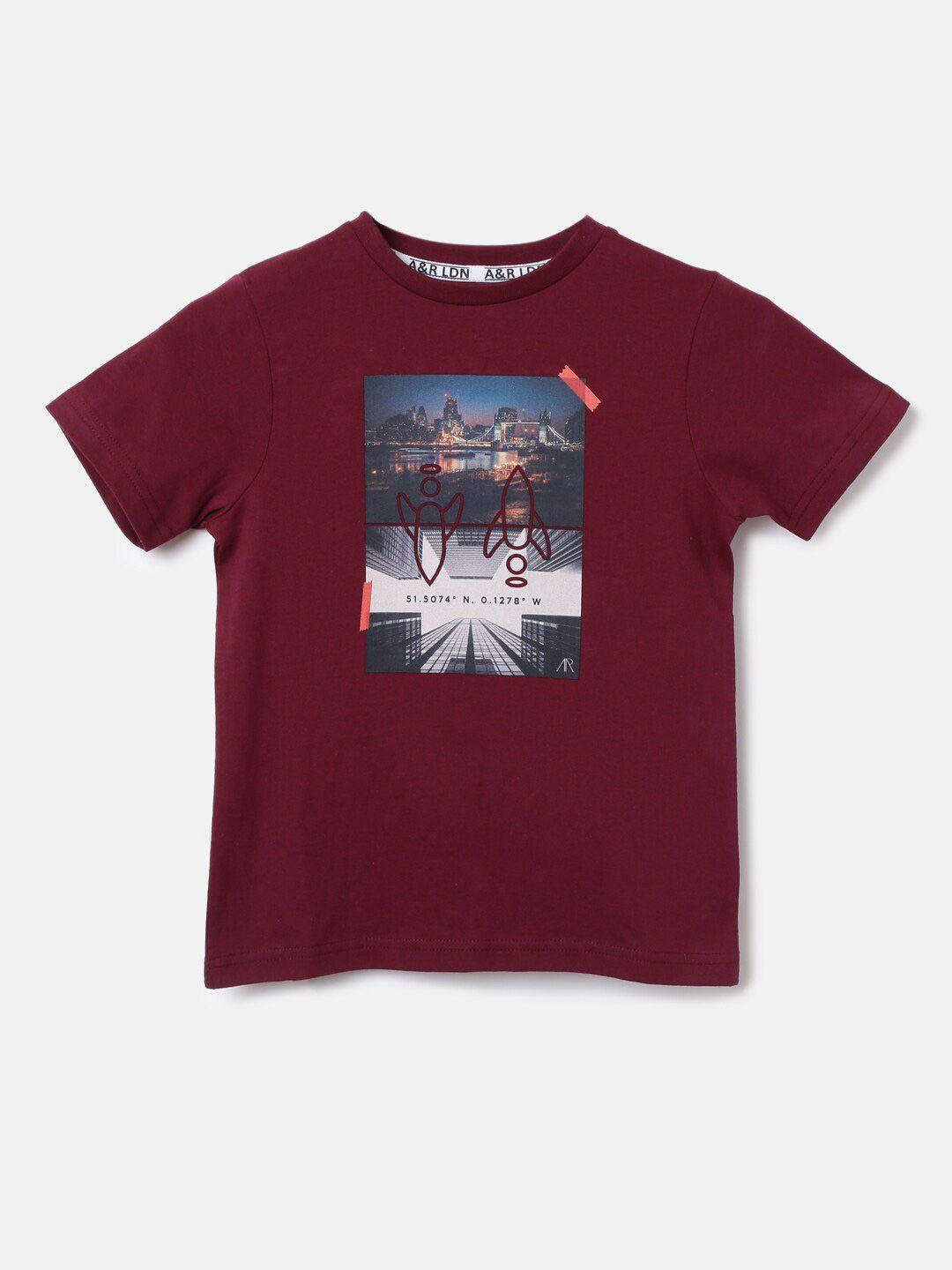 angel & rocket boys red printed t-shirt