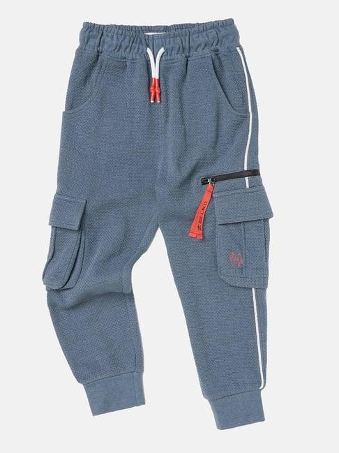 angel & rocket kids blue cotton regular fit joggers