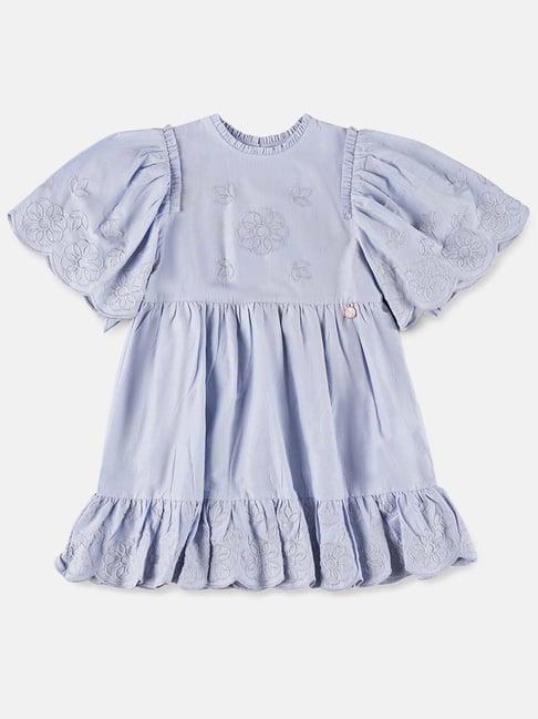 angel & rocket kids blue embroidered dress