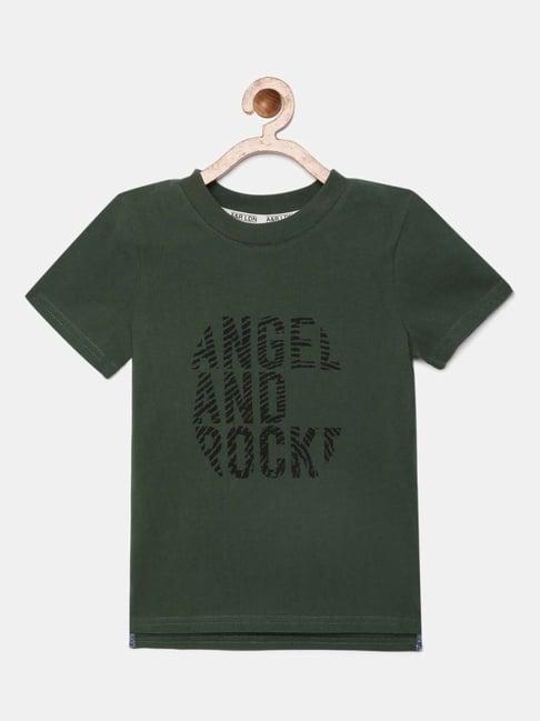 angel & rocket kids grey cotton printed t-shirt