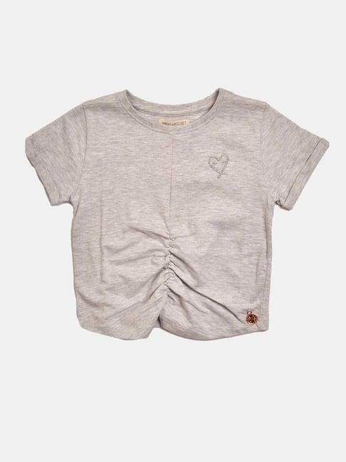 angel & rocket kids grey cotton regular fit t-shirt