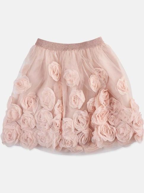 angel & rocket kids peach applique skirt
