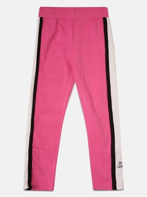 angel & rocket kids pink solid leggings