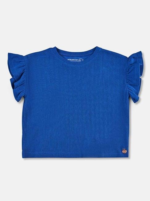 angel & rocket kids royal blue solid top