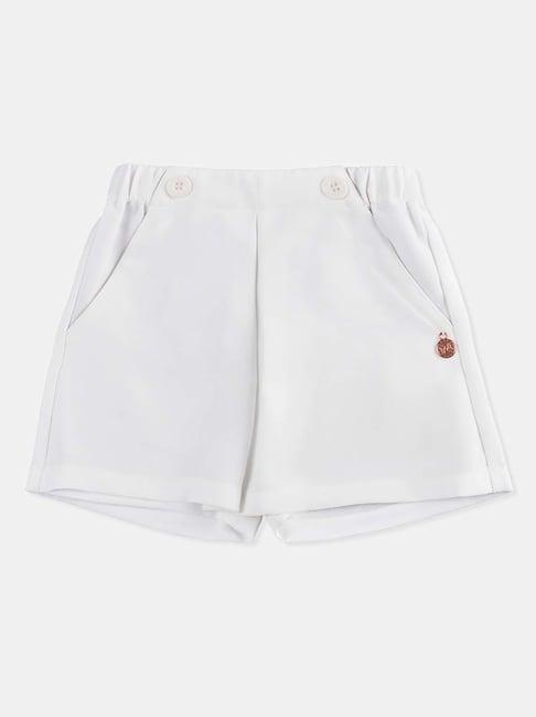 angel & rocket kids white regular fit shorts