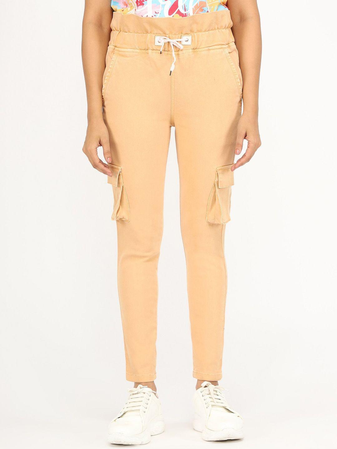 angelfab flat-front relaxed cotton cargos trousers