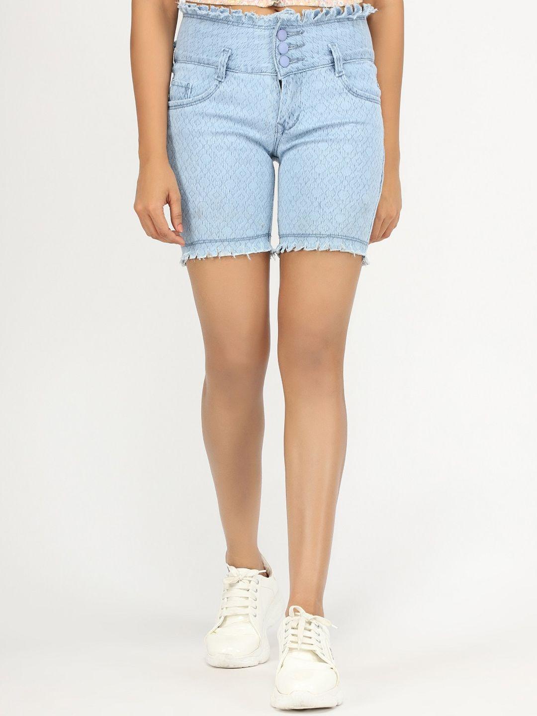 angelfab women high-rise denim denim shorts