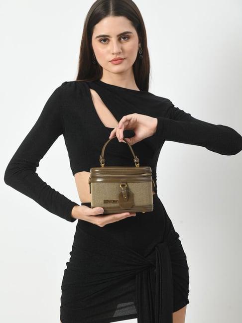 angeline brown textured medium handbag