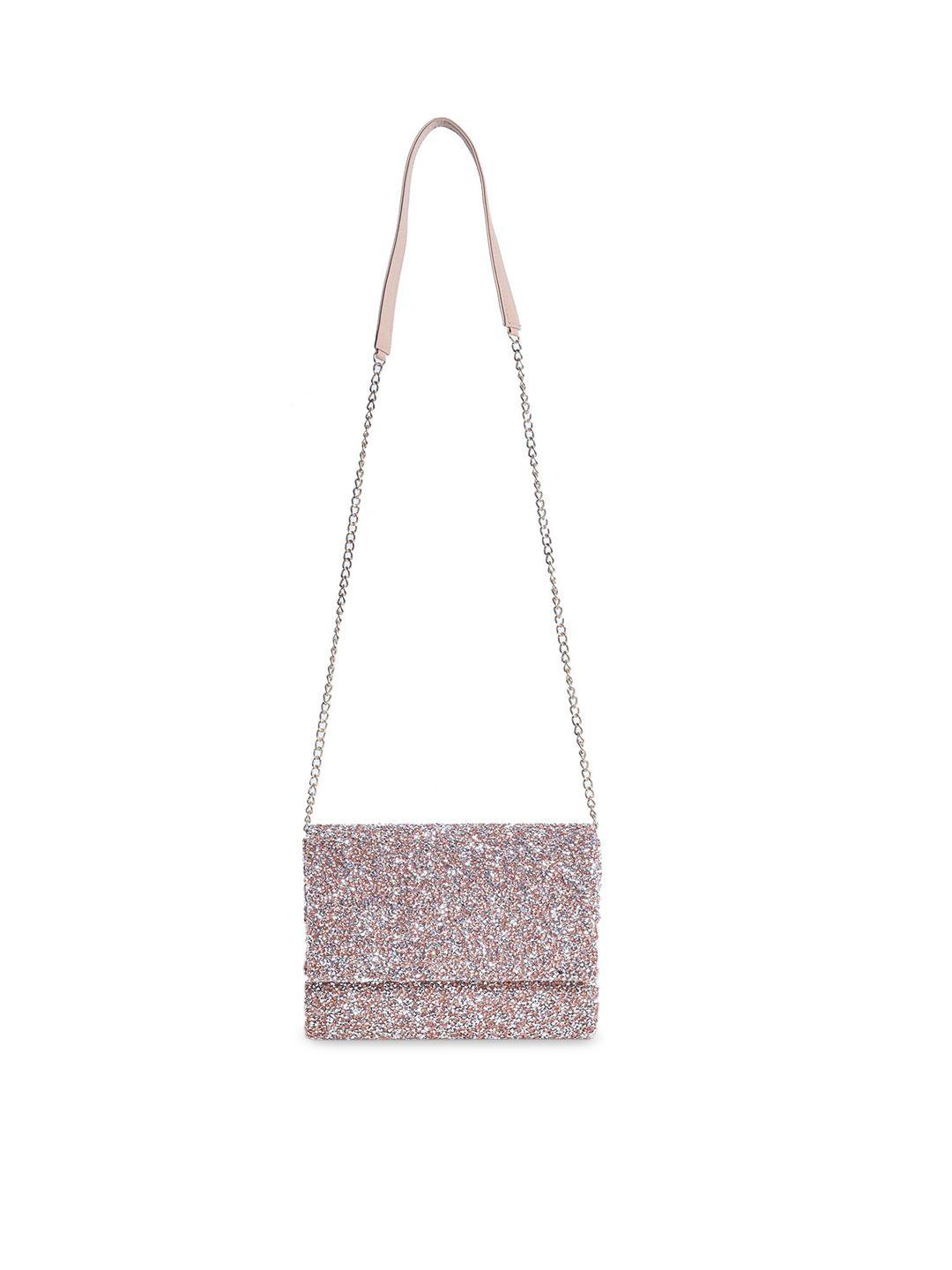 angeline rose gold embellished structured sling bag