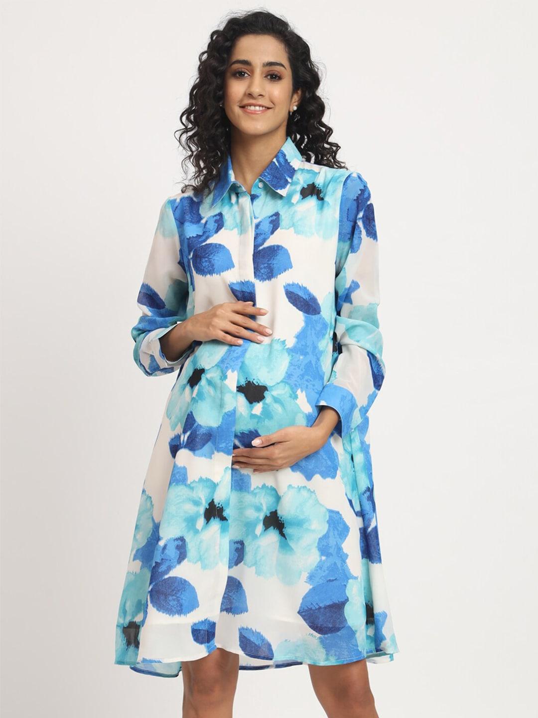 angloindu floral printed maternity a-line dress
