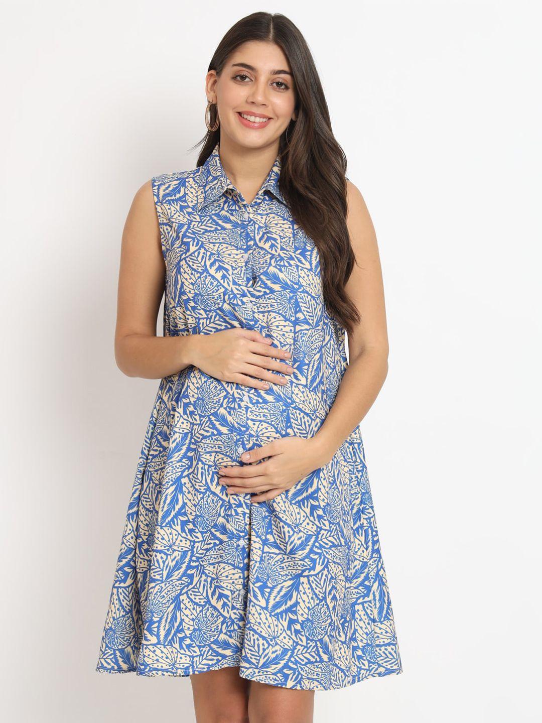 angloindu printed maternity shirt dress