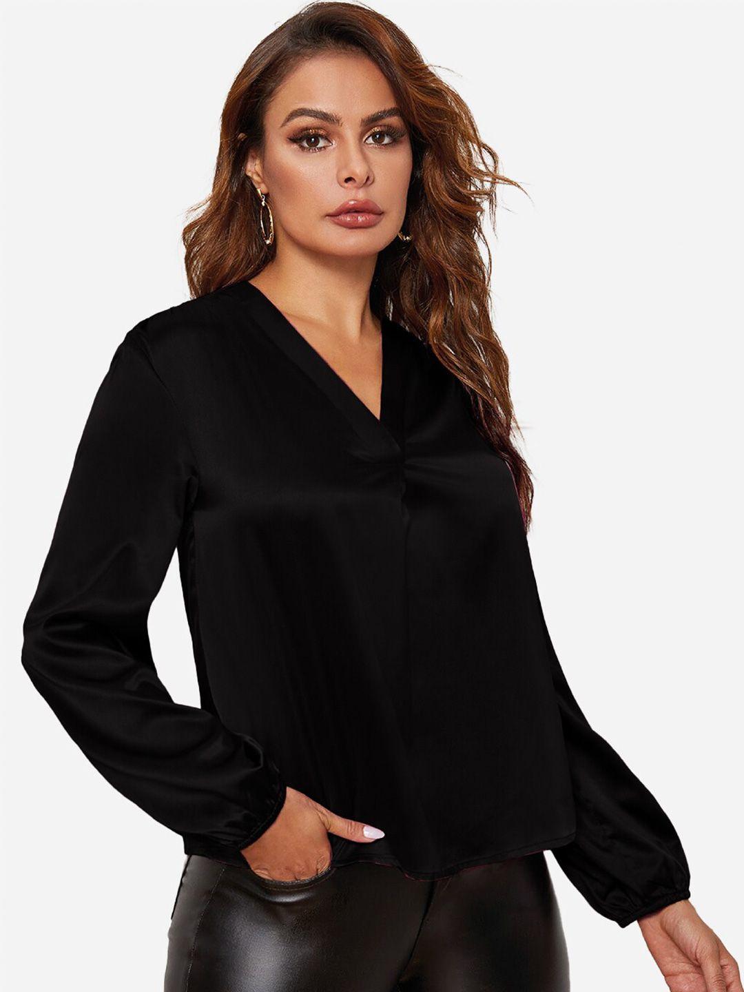 angloindu black satin top